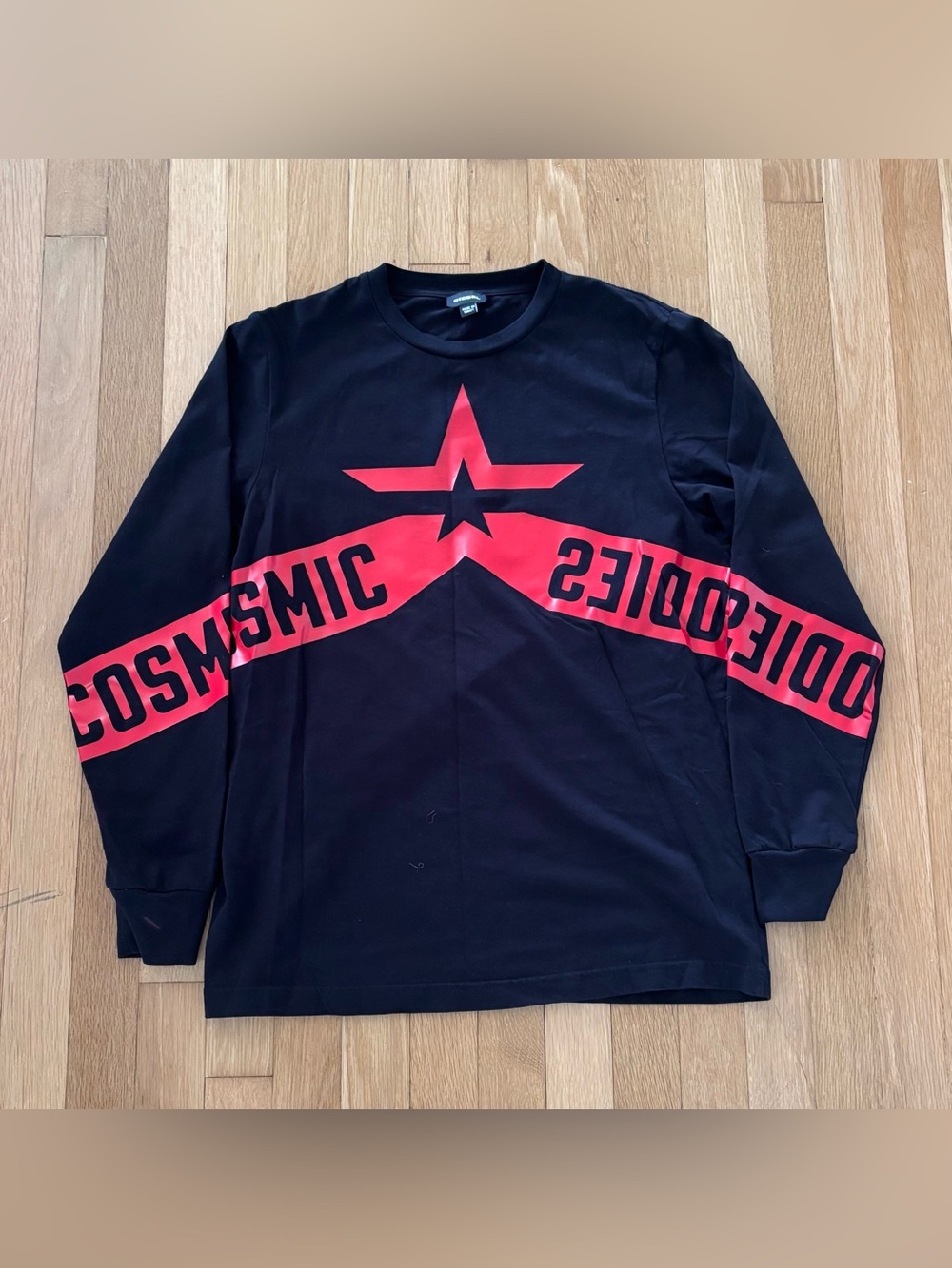 Vintage Diesel Shirt Mens S Long Sleeve Star Cosmic Bodies Made In Turkey Y2K